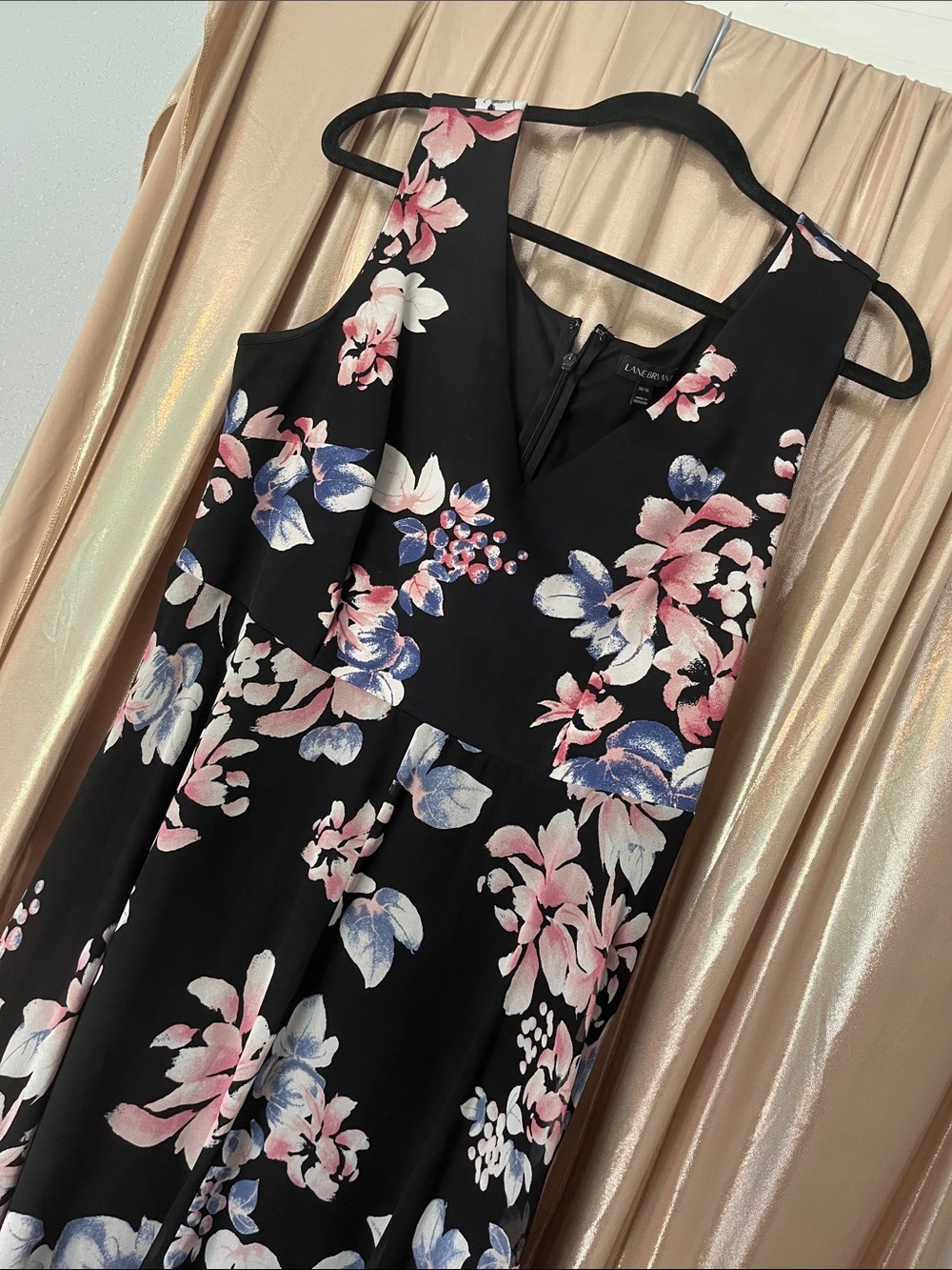 Lane Bryant Bloom V-Neck Black Floral Dress